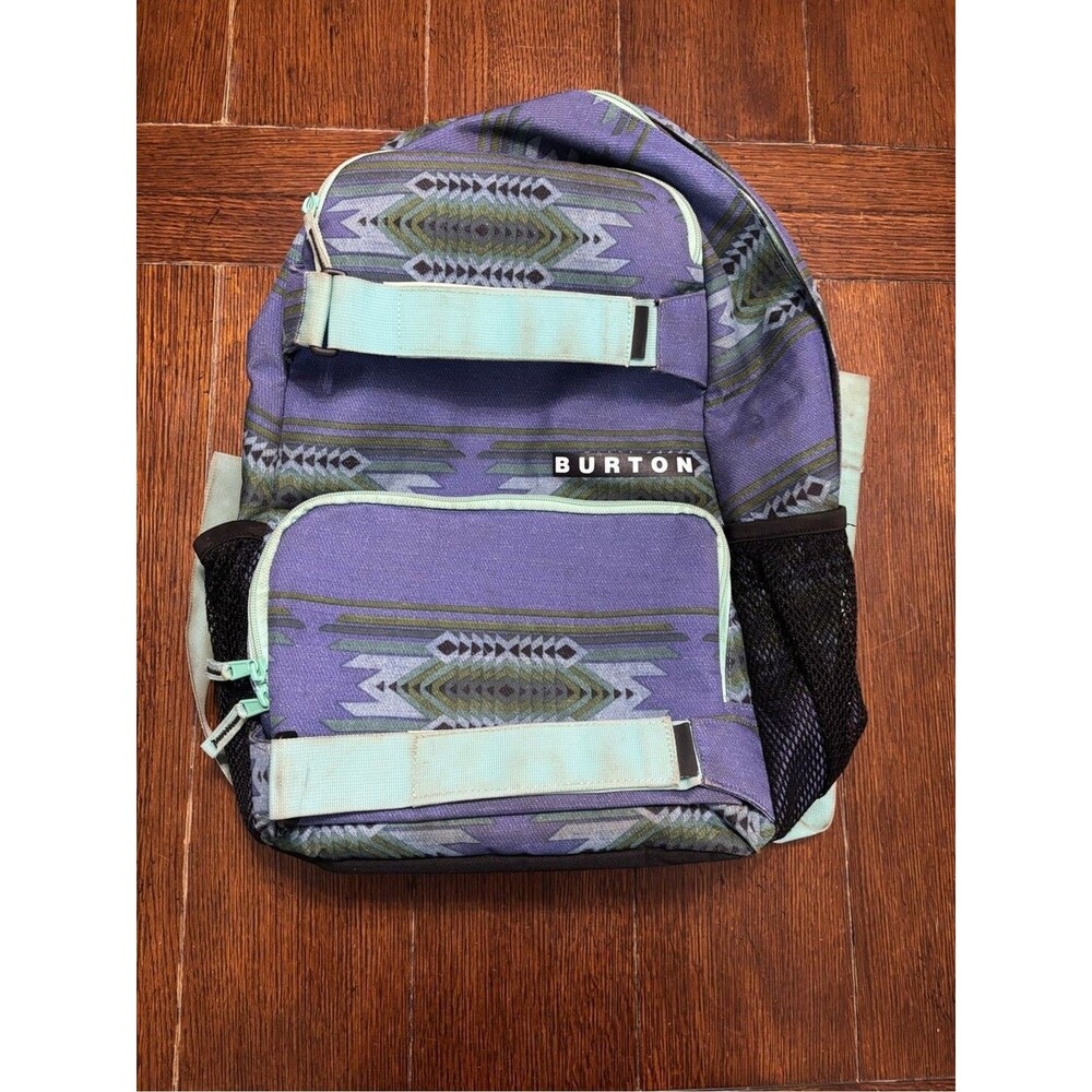 Burton Purple Aztec Backpack with Mint Trim